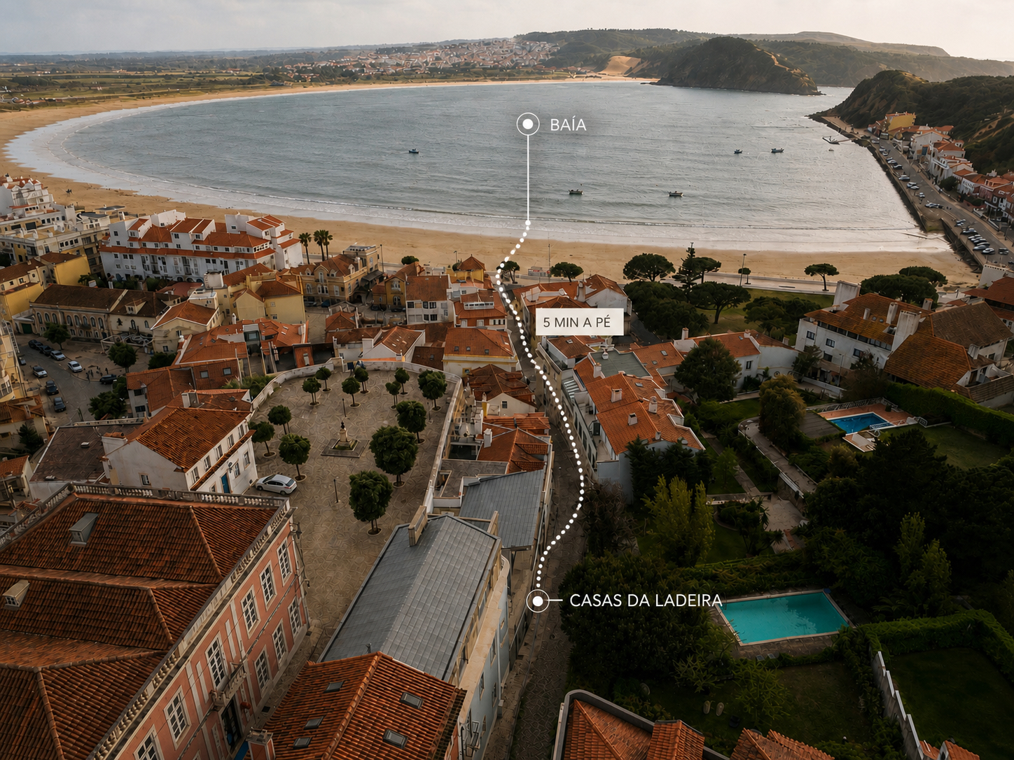 Localização das Casas da Ladeira — São Martinho do Porto